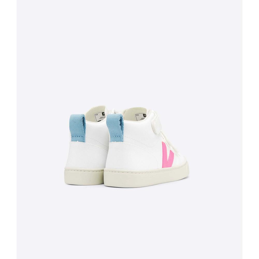 ψηλα παιδικα Veja V-10 MID CWL White/Blue/Pink | GR 706OKI